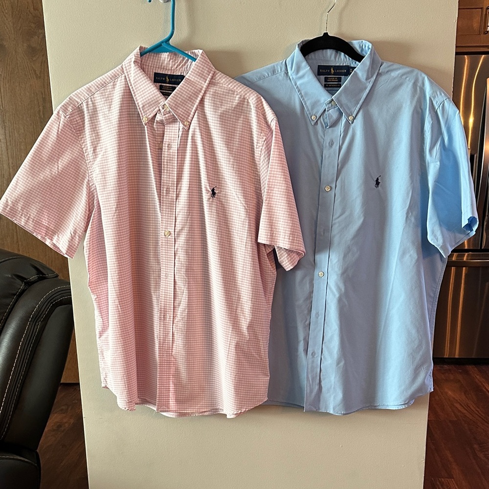 Ralph Lauren Polo logo short sleeve button down, new w/o tags, priced for both